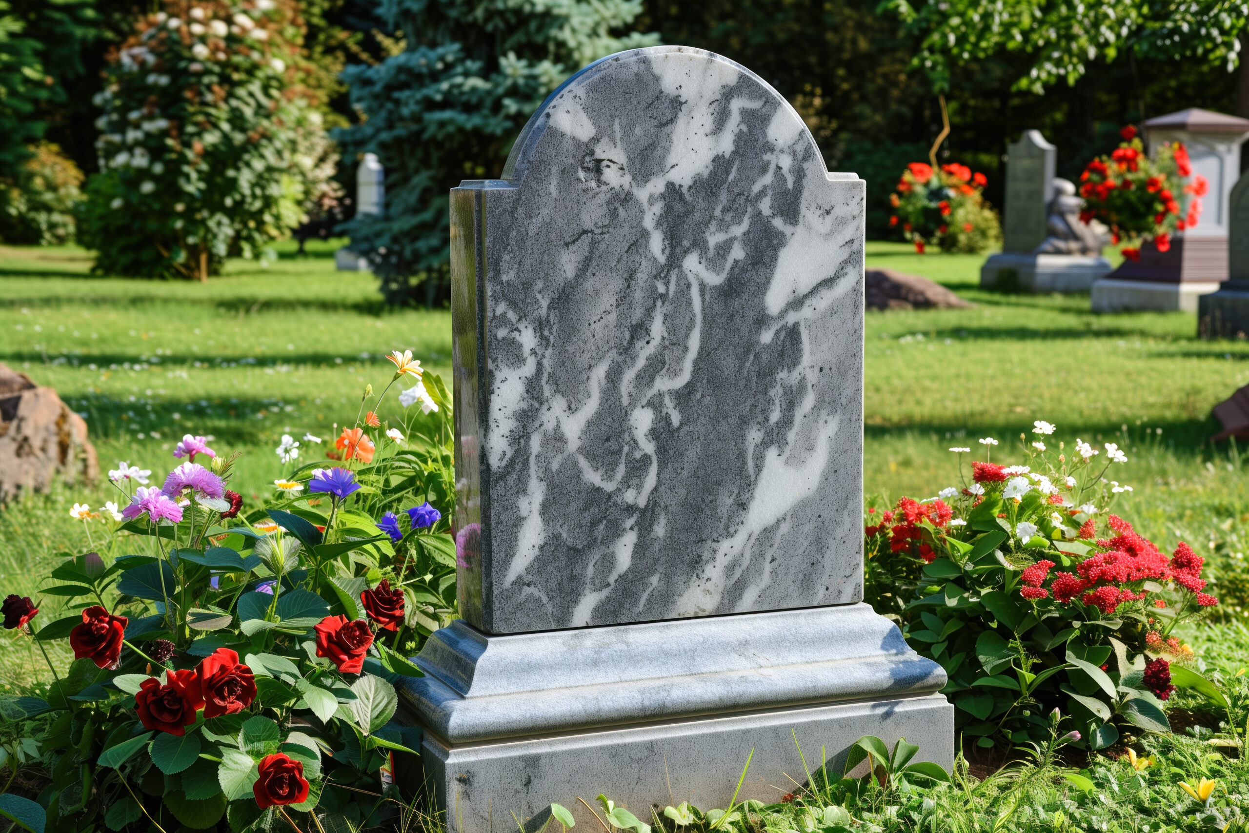 Grabstein aus poliertem Marmor